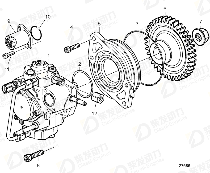 VOLVO Control valve kit 22224040 Drawing